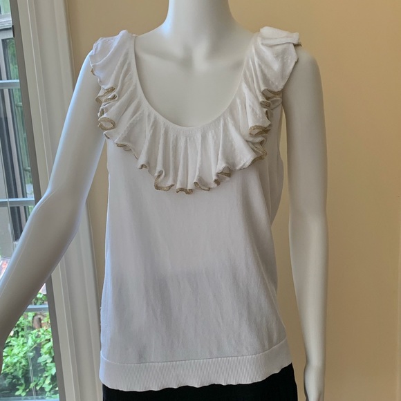 Ralph Lauren White & Gold Blouse - Picture 2 of 5